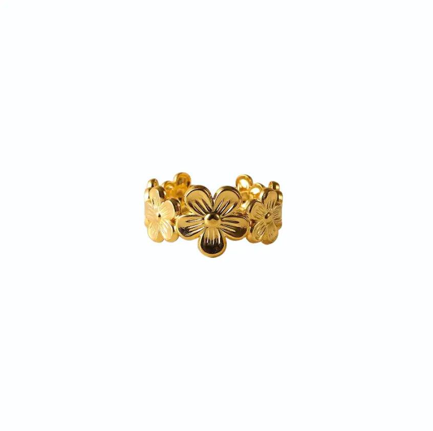 Anillo Flor de Oro 18k