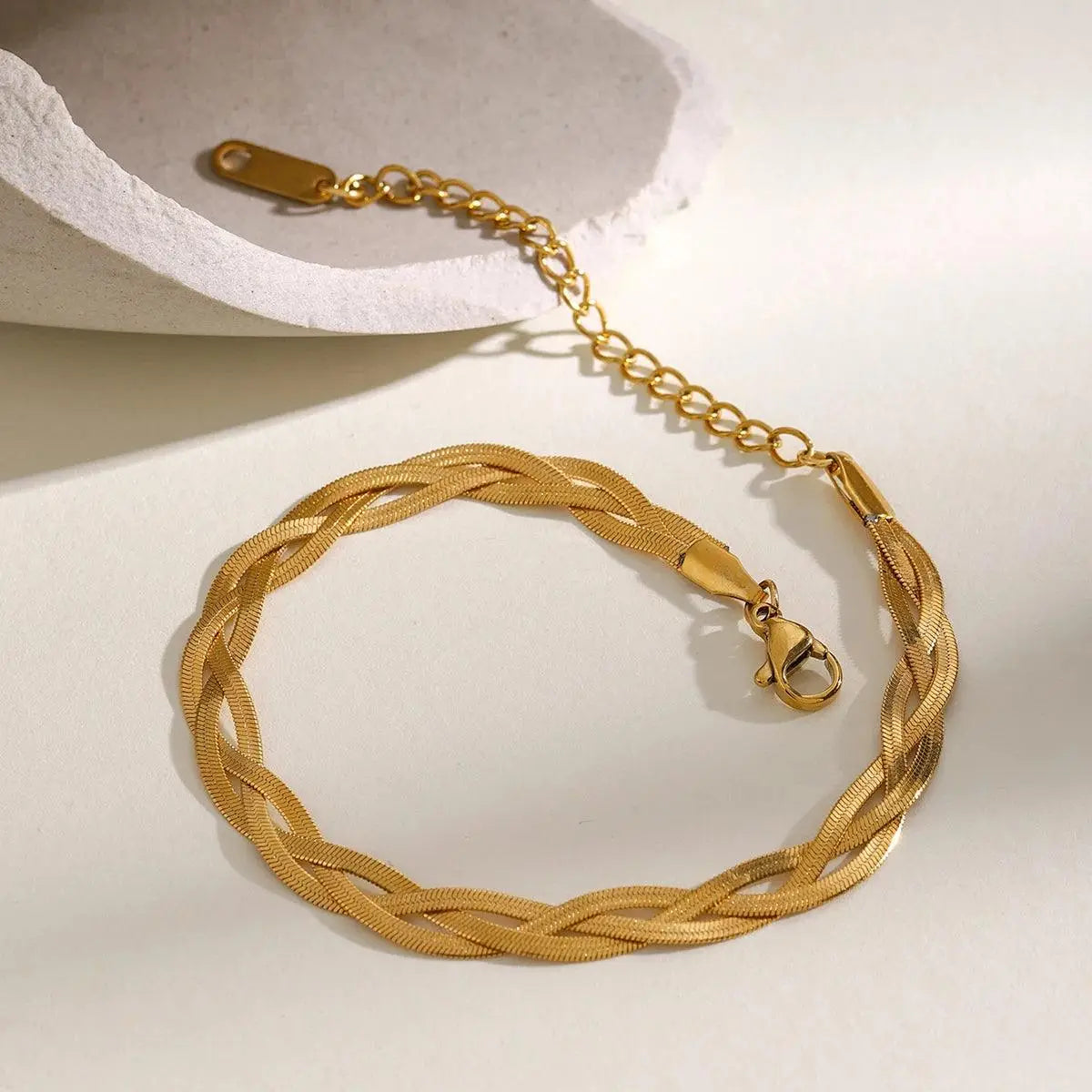 Pulsera Trenzada de Oro 18k