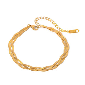 Pulsera Trenzada de Oro 18k